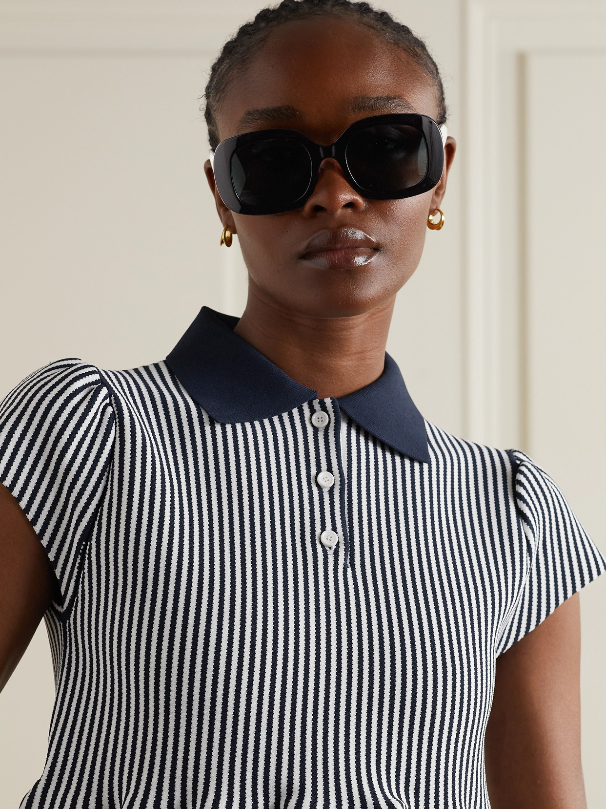 Shop Celine Triomphe Oval-frame Acetate Sunglasses In Black