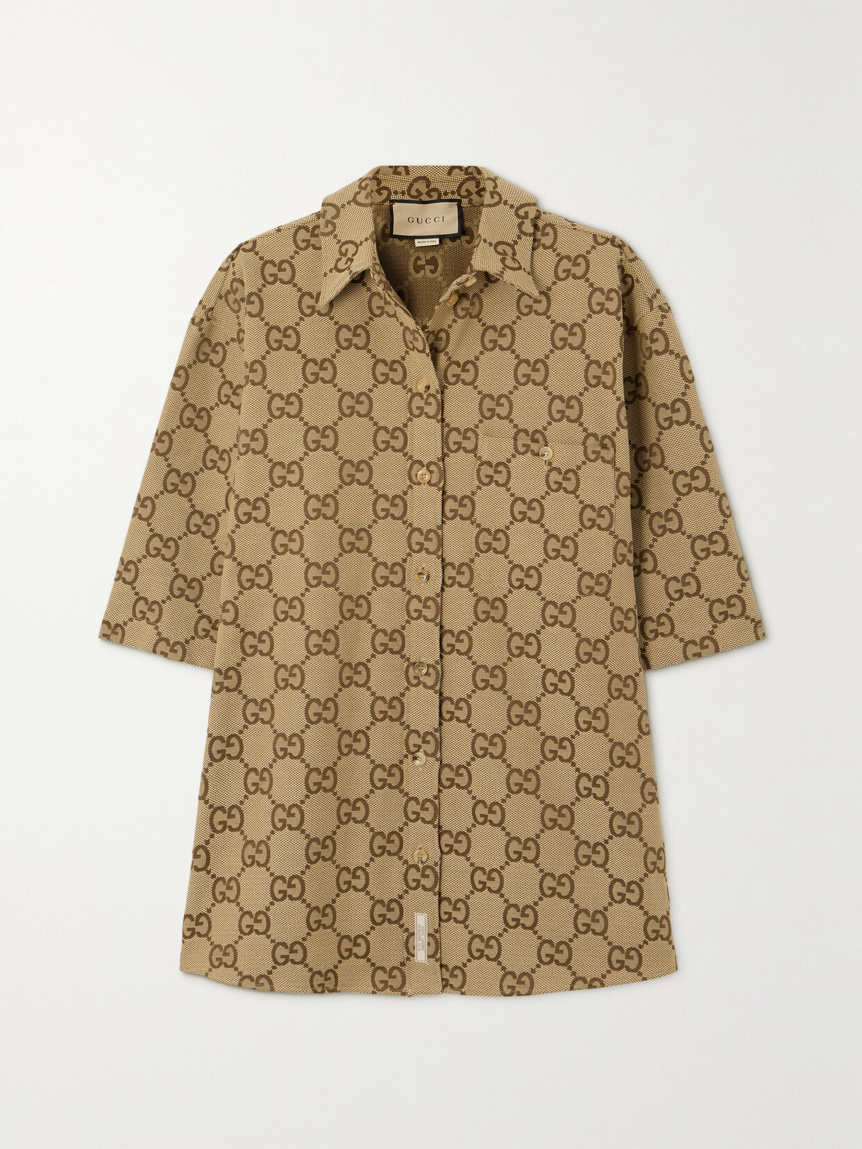 Gucci Cotton-blend Canvas-jacquard Shirt