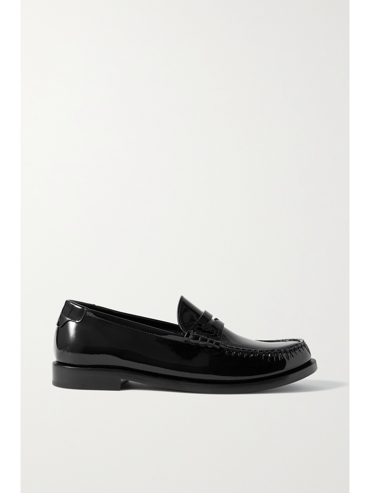 SAINT LAURENT Le Loafer Logo-embellished Patent-leather Loafers