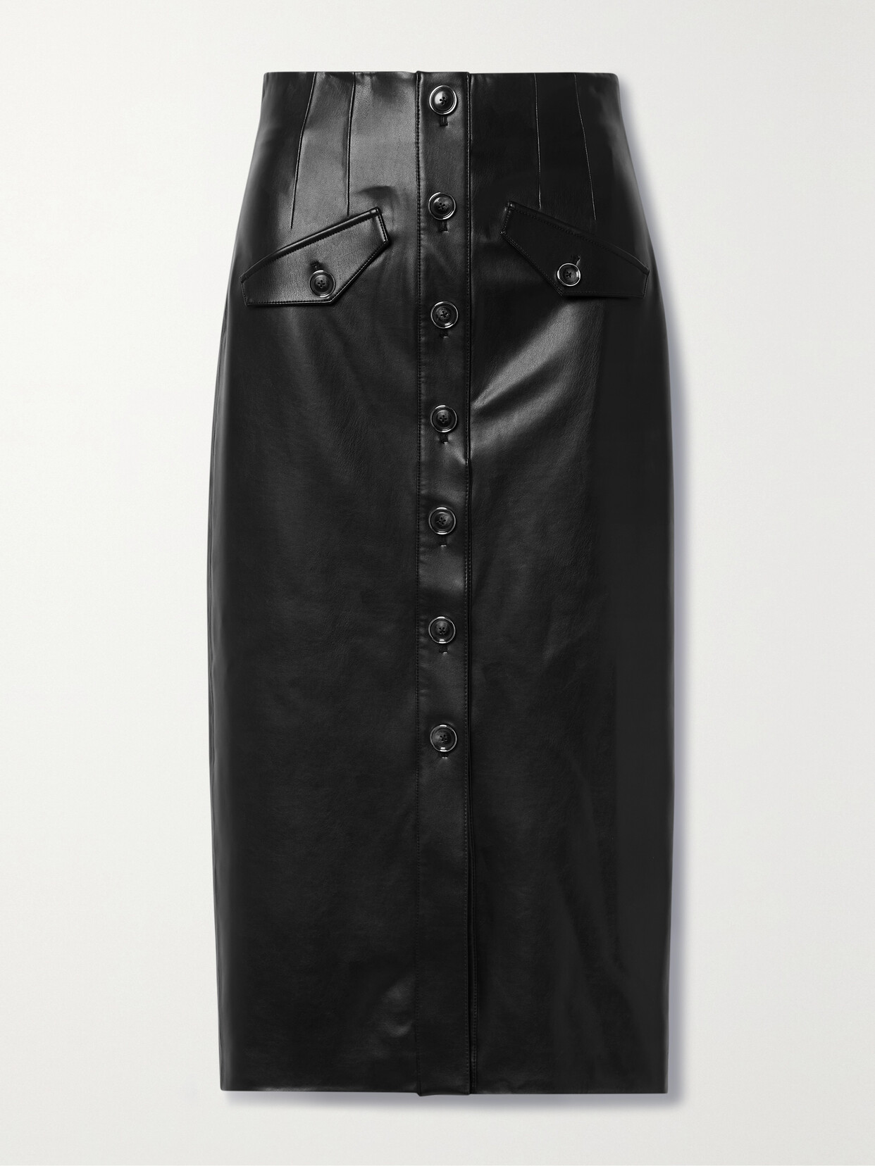 Veronica Beard - Barrie Faux Leather Midi Skirt - Black