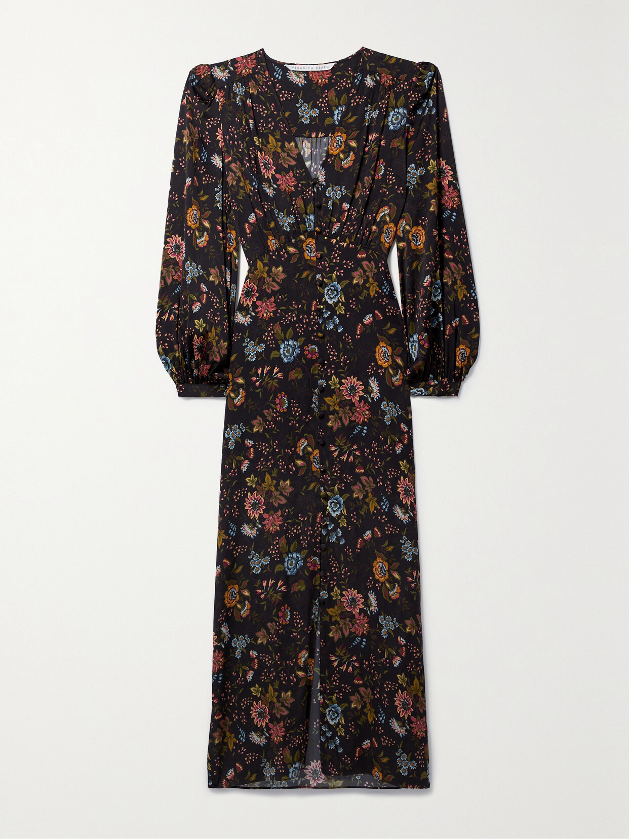 Veronica Beard - Terina Gathered Floral-print Silk-blend Midi Dress - Multi