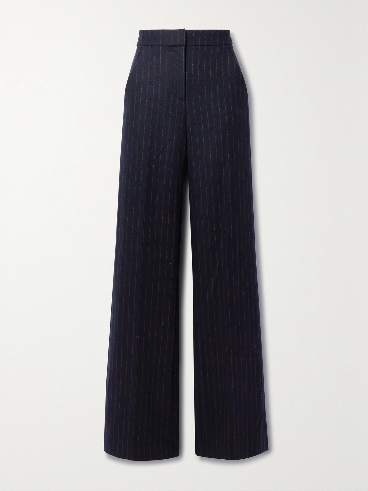 VERONICA BEARD TONELLI PINSTRIPED WOOL-BLEND STRAIGHT-LEG PANTS