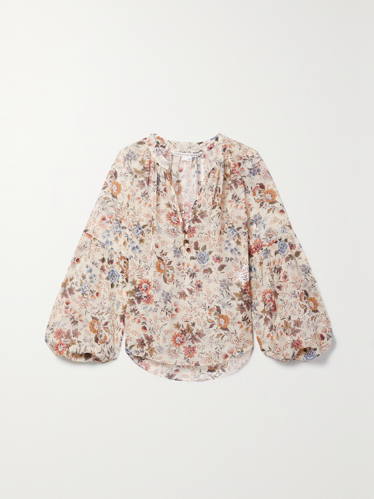 Veronica Beard - Clarina Floral-print Silk Crepe De Chine Blouse - Cream