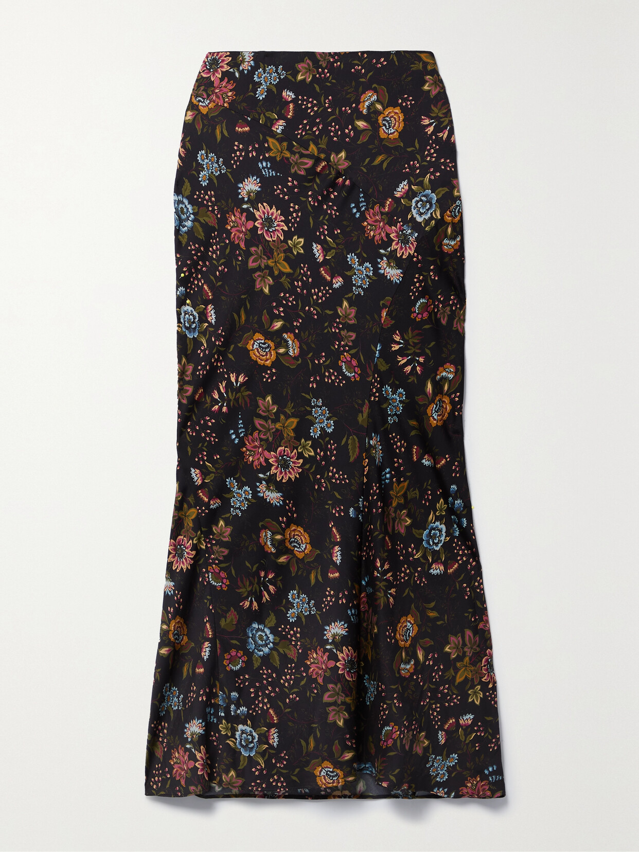 Veronica Beard - Clover Floral-print Silk-blend Crepe De Chine Midi Skirt - Black