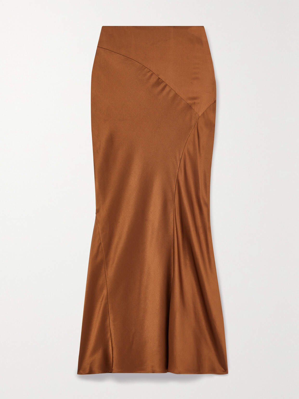 Veronica Beard - Sorelle Paneled Silk-blend Satin Midi Skirt - Orange