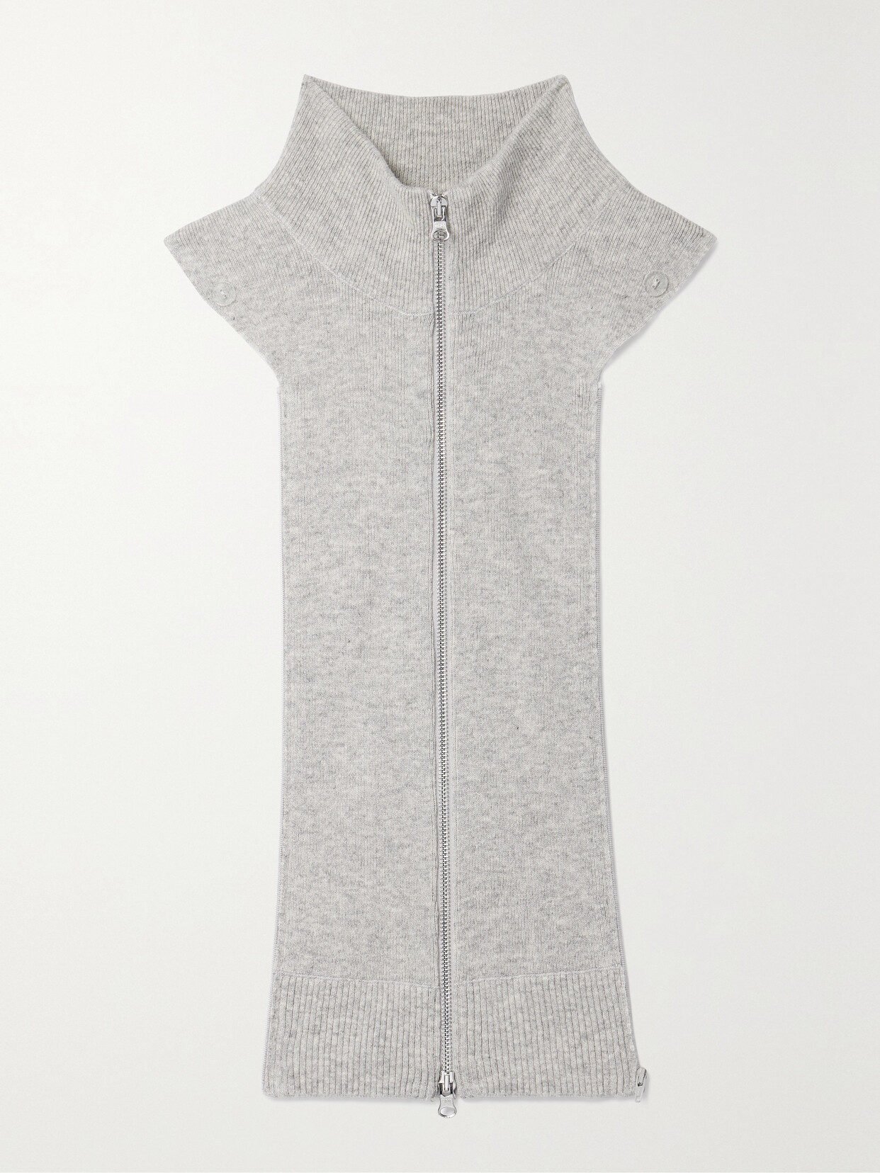 Shop Veronica Beard Uptown Merino Wool And Cashmere-blend Dickey In Gray