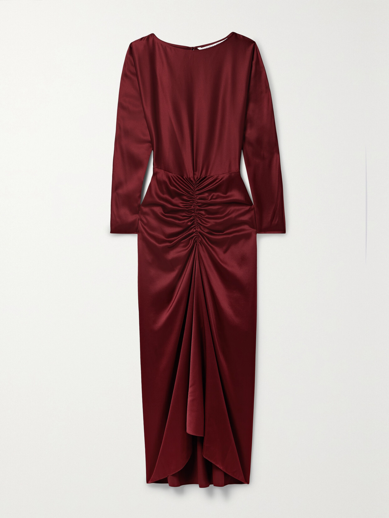 Veronica Beard - Sabri Ruched Stretch-silk Satin Midi Dress - Red