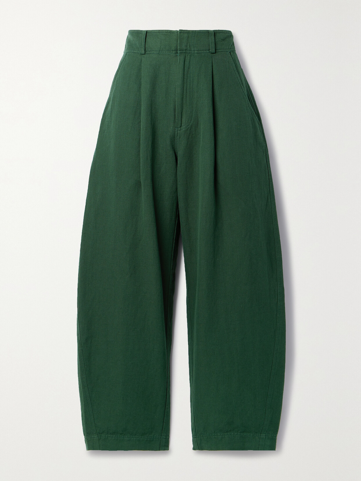 APIECE APART - + Net Sustain Bari Linen And Organic Cotton-blend Twill Tapered Pants - Green