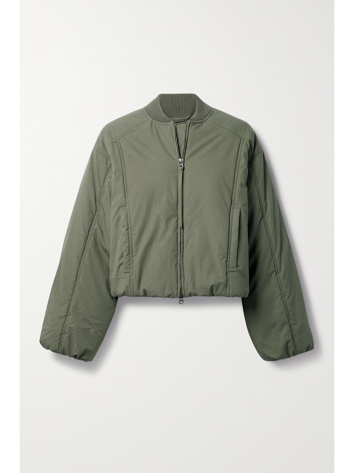 APIECE APART - + Net Sustain Esteria Cropped Organic Cotton-poplin Bomber Jacket - Green