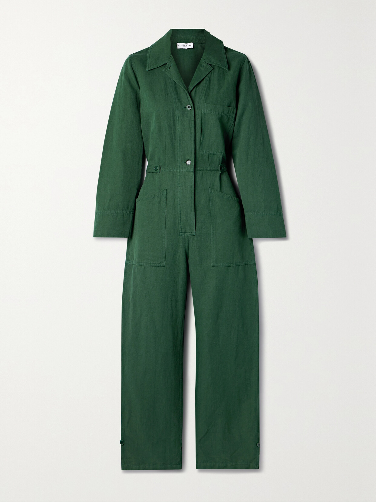 APIECE APART - + Net Sustain Ares Linen And Organic Cotton-blend Twill Jumpsuit - Green