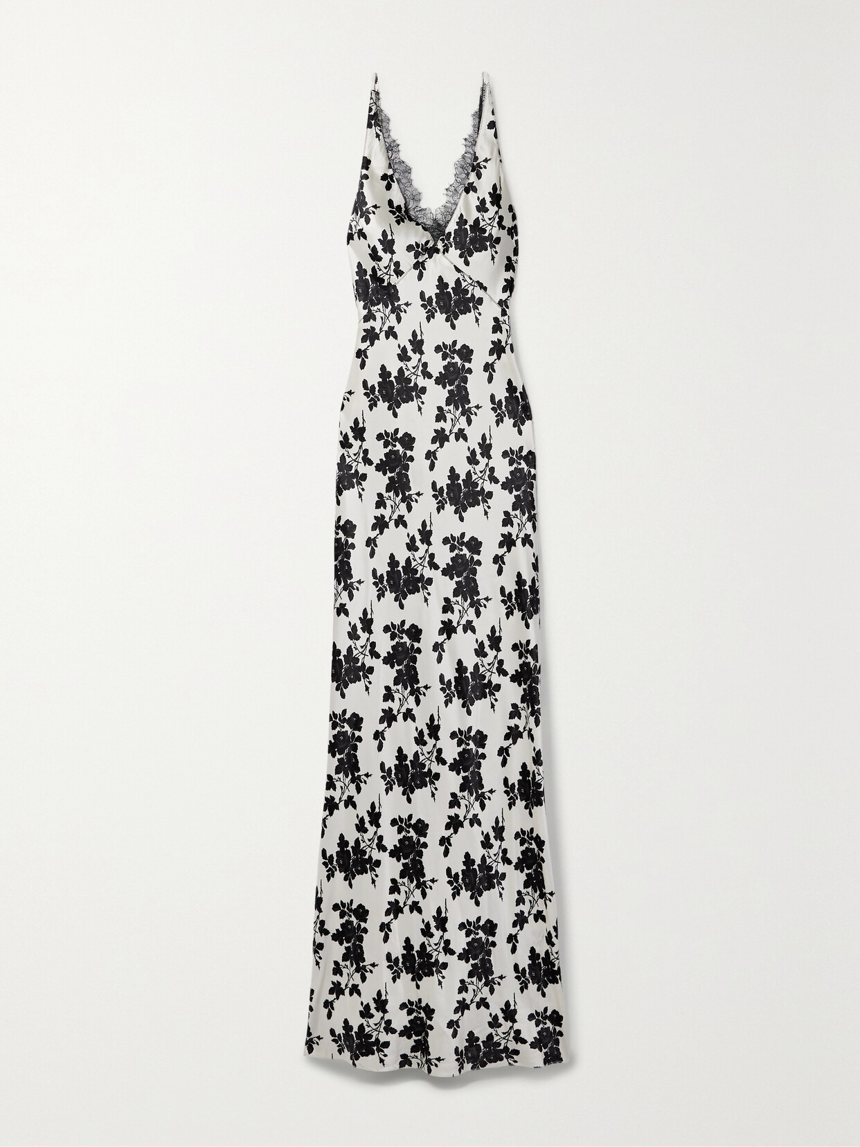 Veronica Beard - Hamina Lace-trimmed Cotton-blend Satin-jacquard Maxi Dress - Ivory