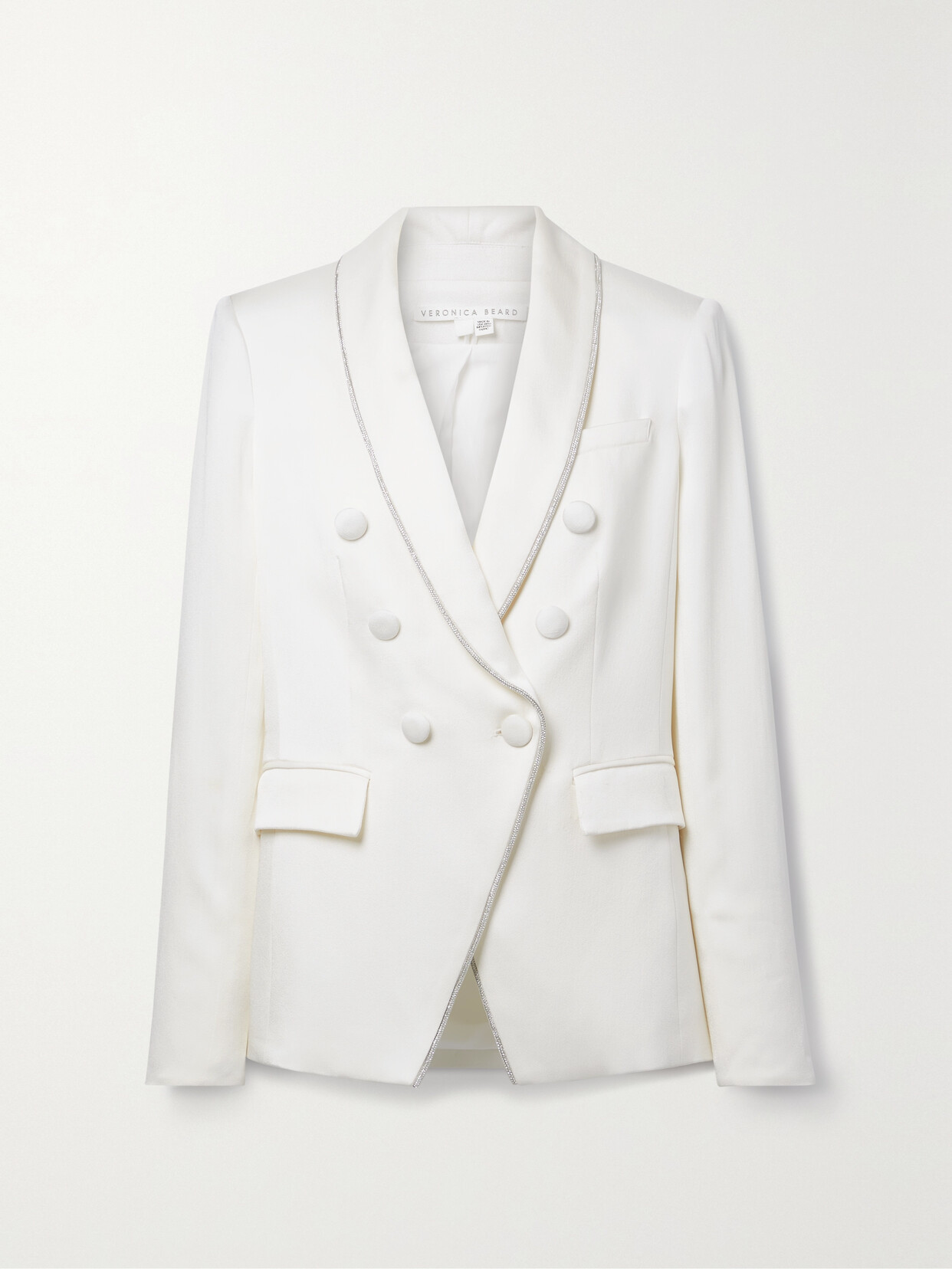 Veronica Beard - Jagger Dickey Crystal-embellished Satin-crepe Blazer - White