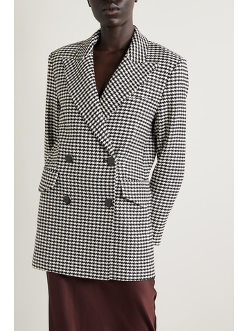 Veronica Beard Hutchinson belted houndstooth woven blazer