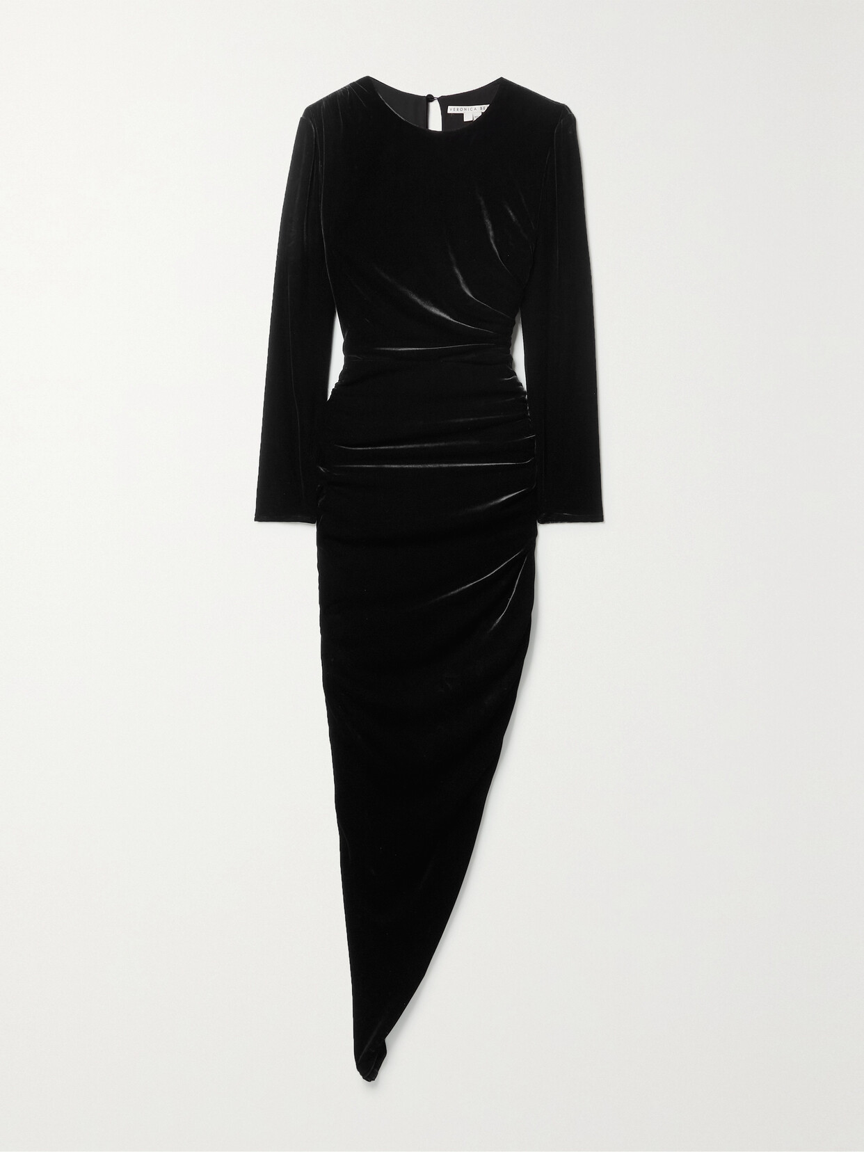 Veronica Beard - Tristana Asymmetric Ruched Stretch-velvet Dress - Black