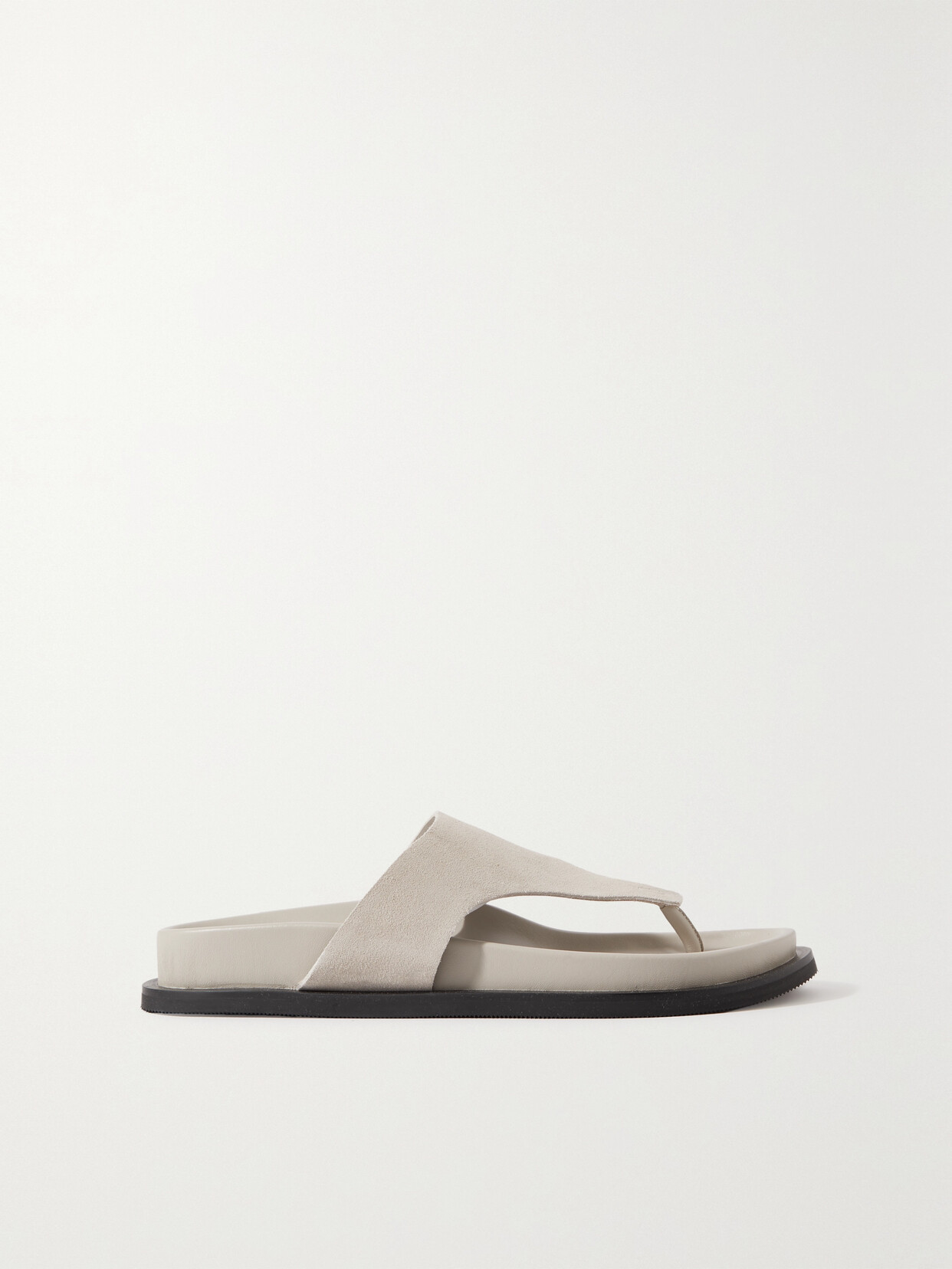 St. Agni + Net Sustain Minimal Suede Flip Flops In White