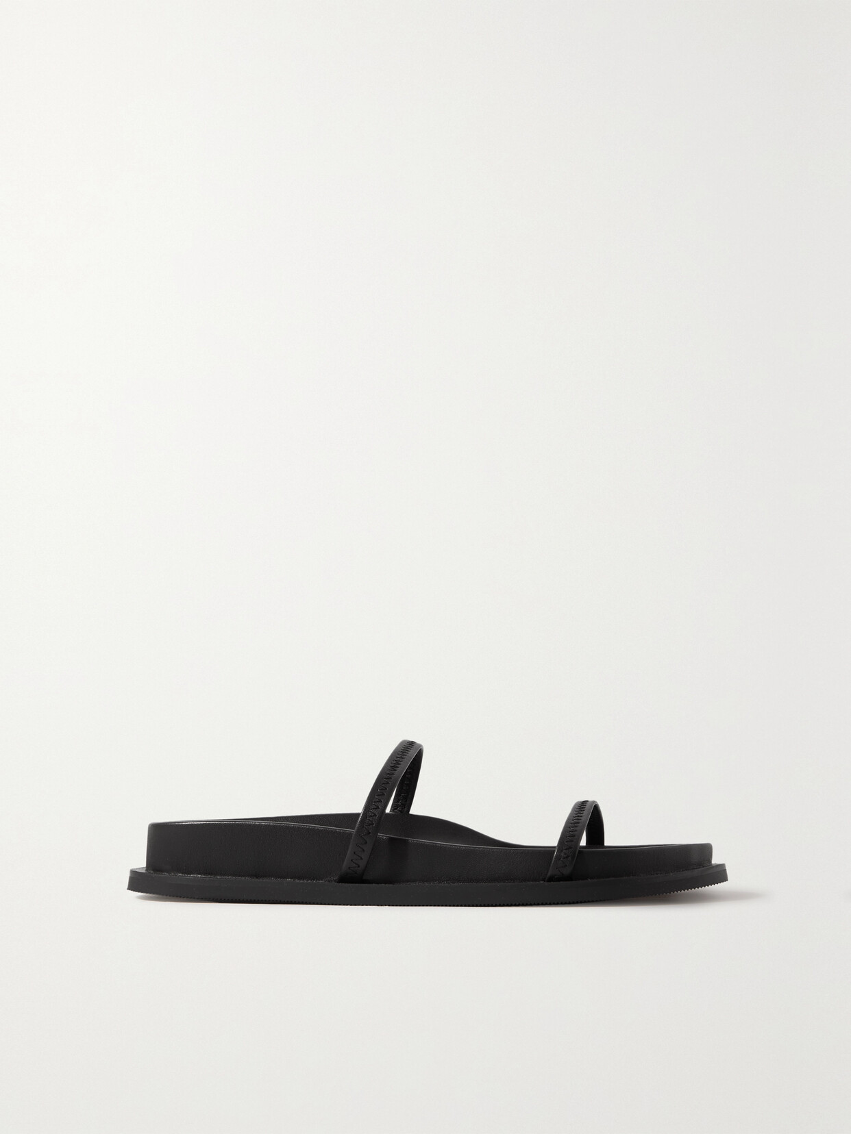 ST. AGNI - + Net Sustain Fine Strap Leather Slides - Black