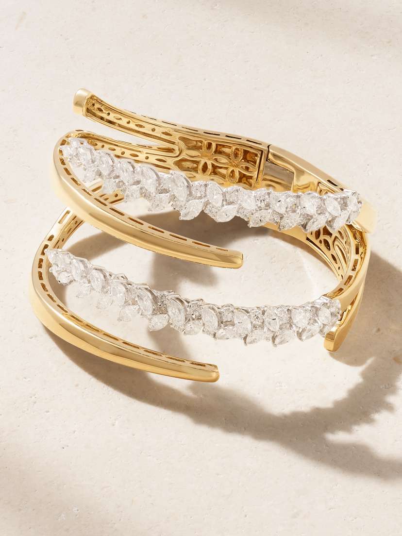 YEPREM 18-karat Yellow And White Gold Diamond Bracelet