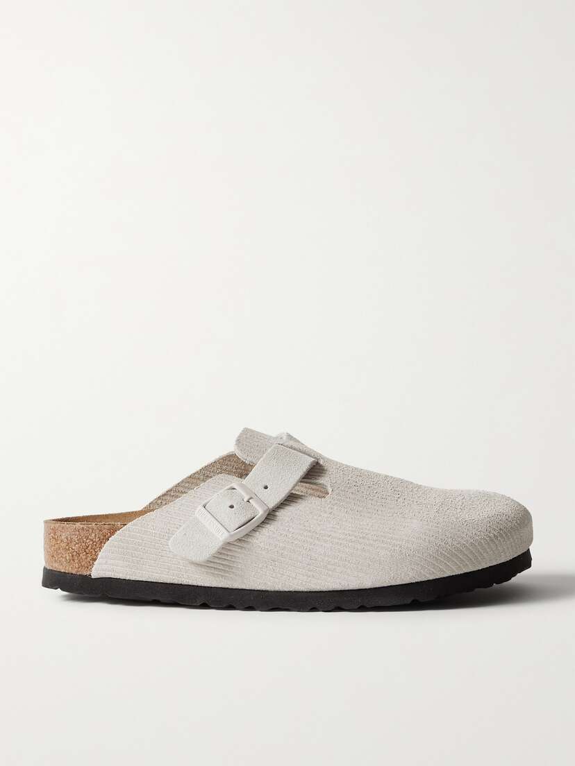 Birkenstock Boston Embossed-suede Clogs