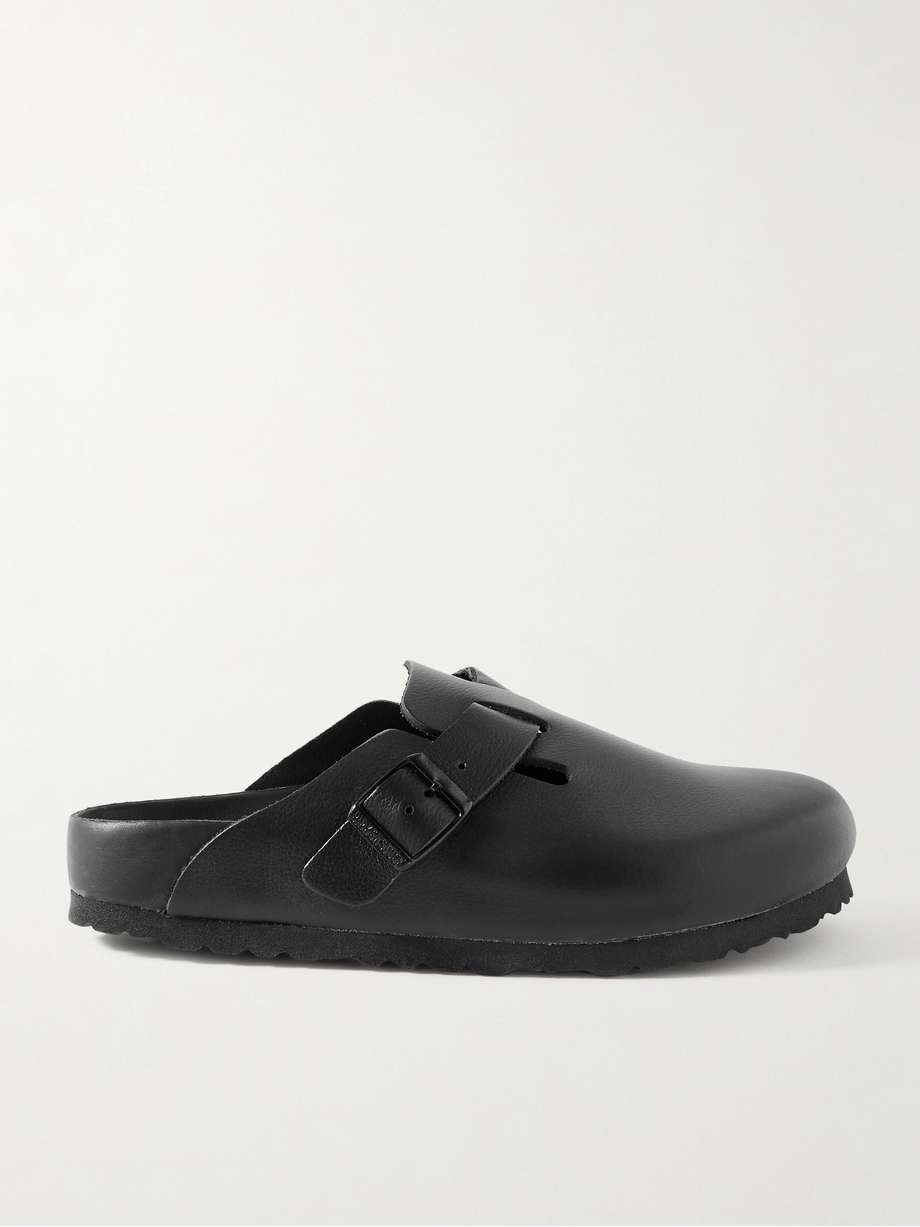 BIRKENSTOCK Boston suede-trimmed leather clogs
