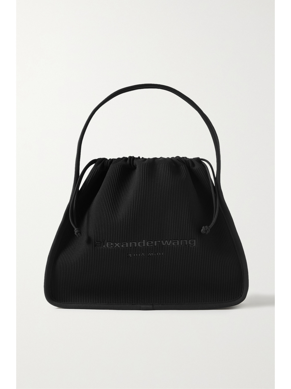 Alexander Wang Ryan Large Appliquéd Ribbed-knit Tote In Black