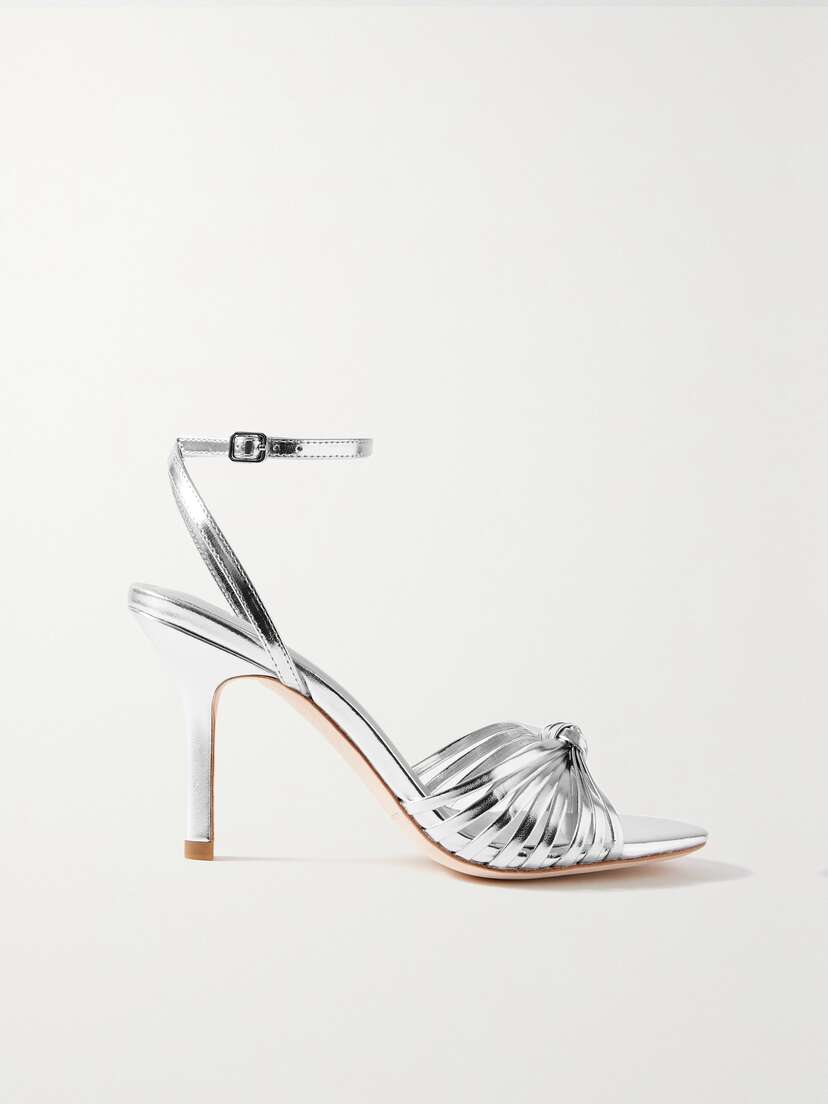 Loeffler Randall Ada Knotted Mirrrored-leather Sandals