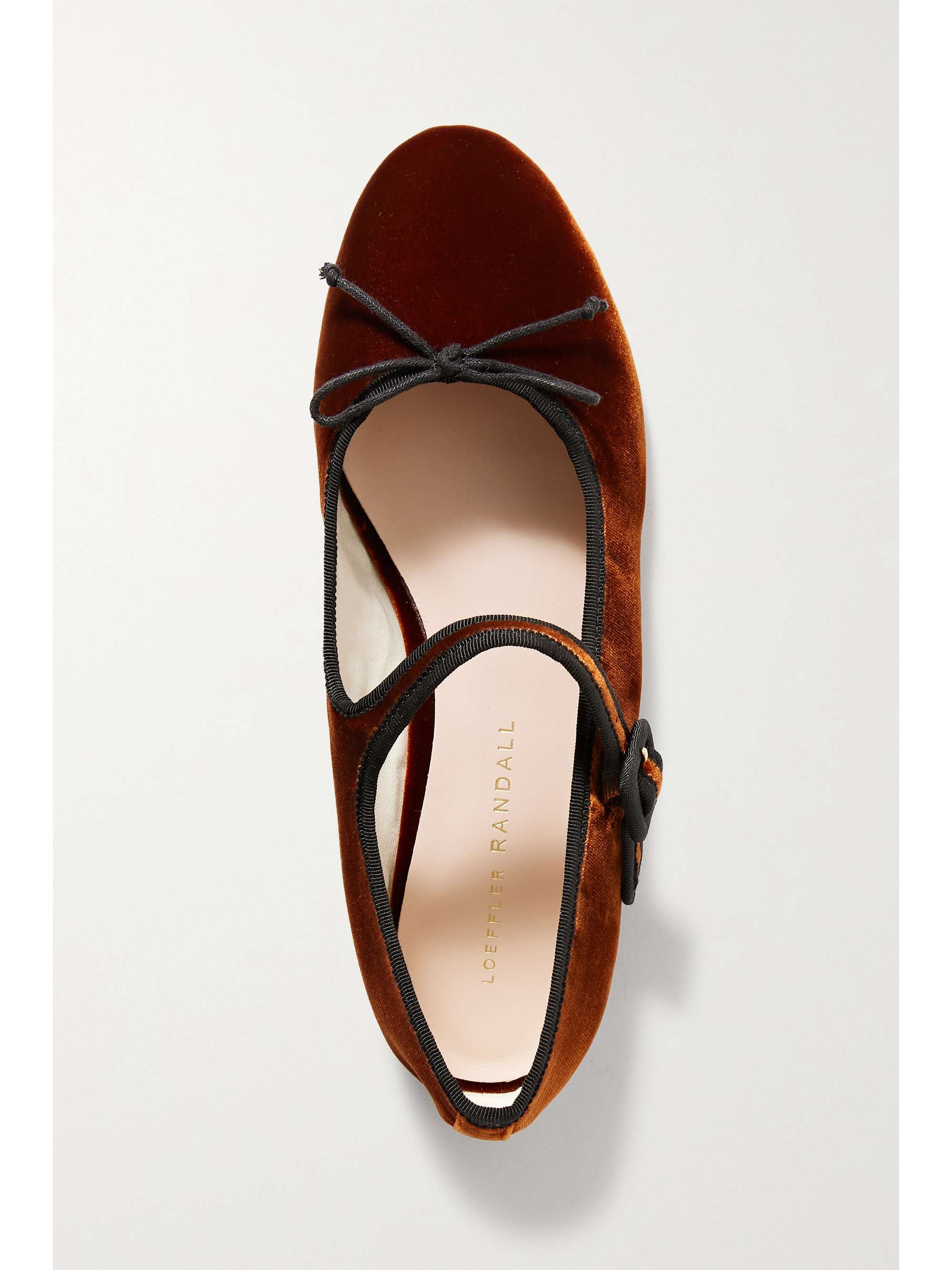LOEFFLER RANDALL Chiara grosgraintrimmed velvet Mary Jane ballet flats