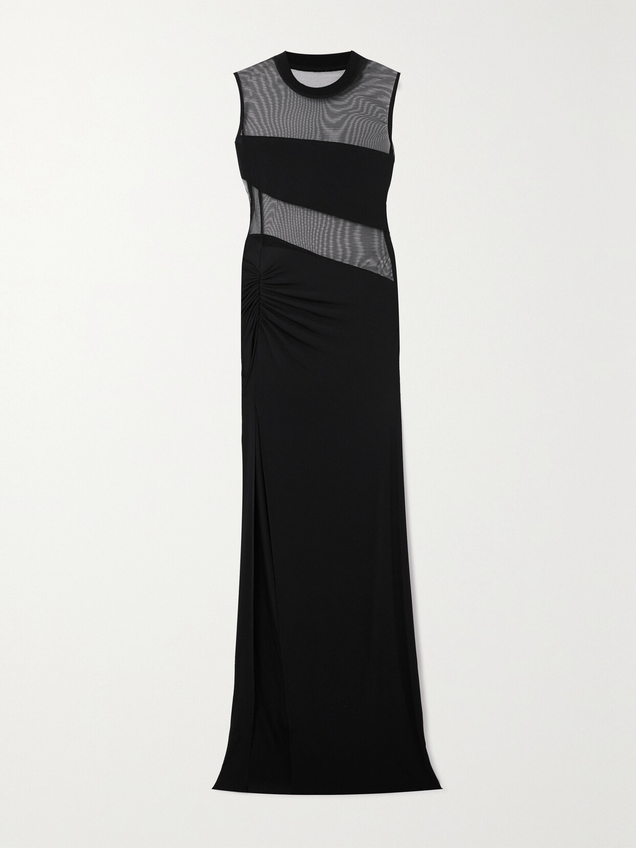 Nensi Dojaka - Tulle-trimmed Stretch-jersey Maxi Dress - Black