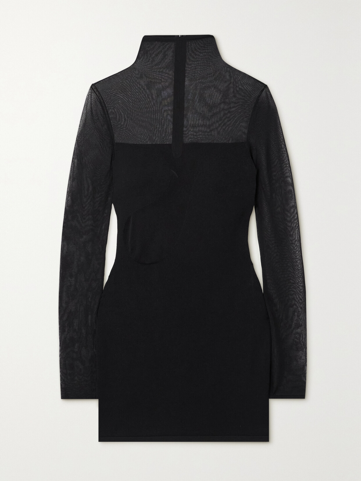 Nensi Dojaka Stretch-knit And Tulle Mini Dress - Black