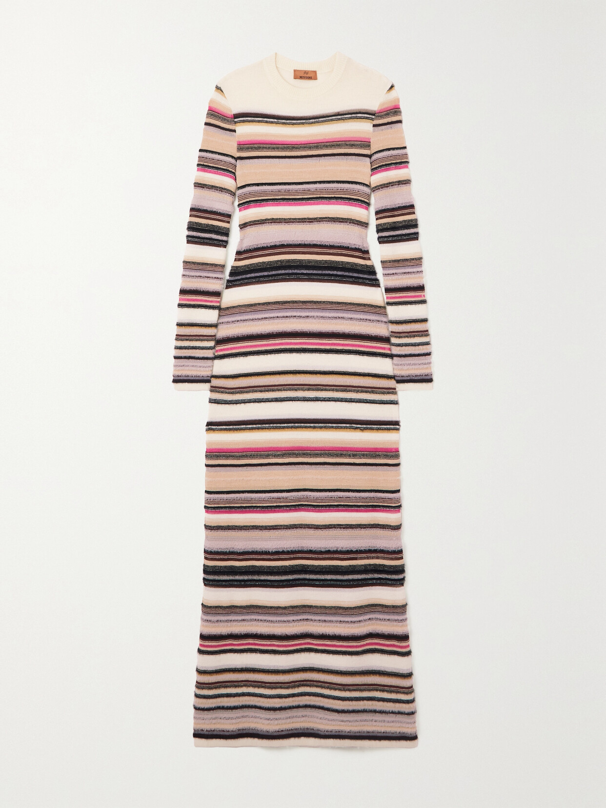 Shop Missoni Striped Jacquard-knit Maxi Dress In Multi