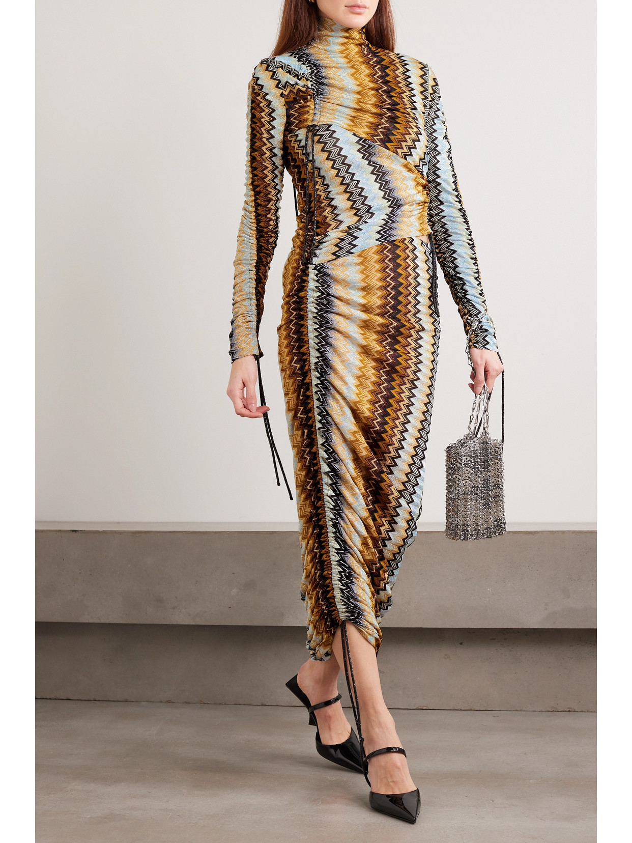 Missoni Embellished Cutout Metallic Crochet-knit Maxi Dress In Multi