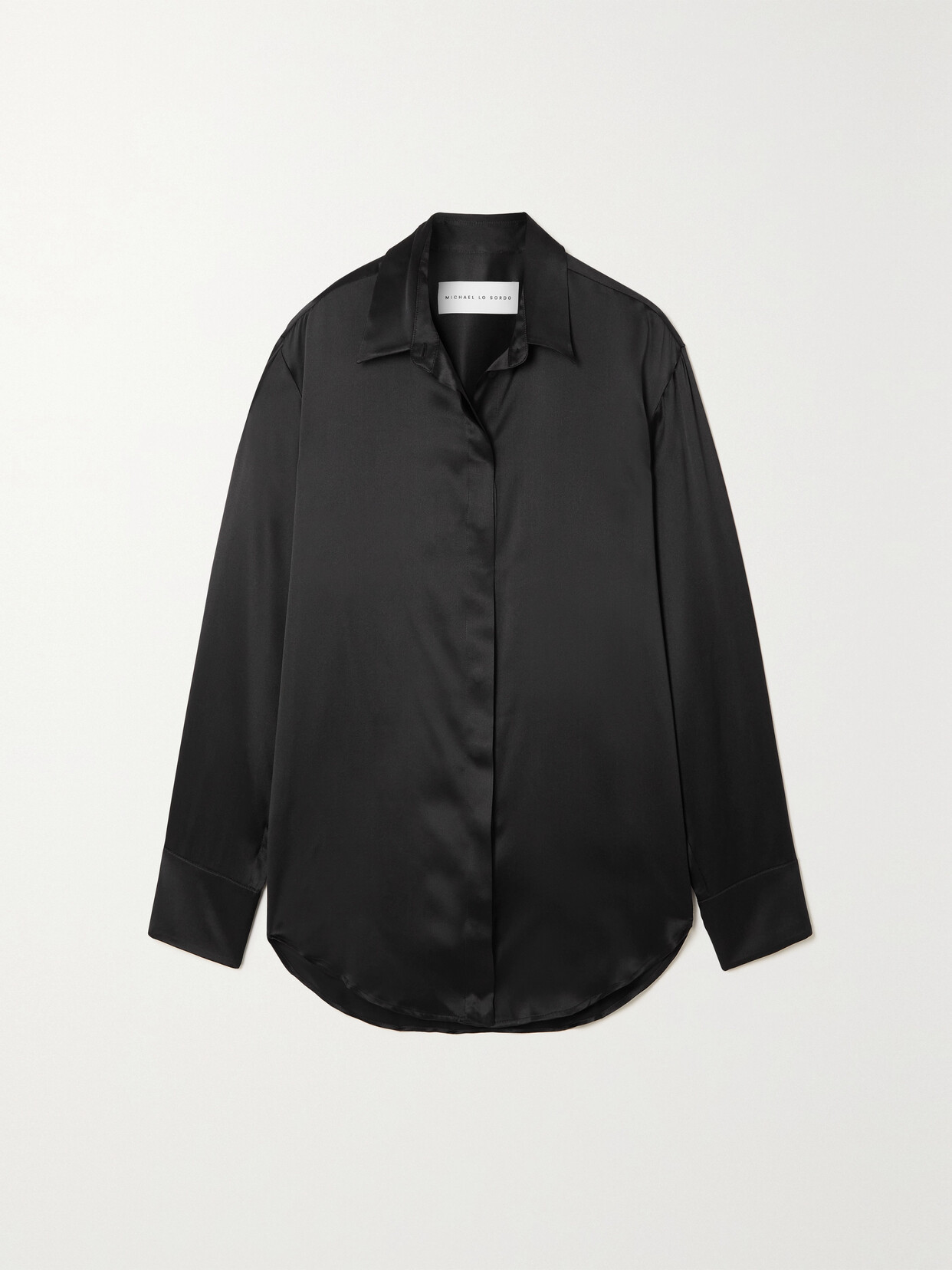 Michael Lo Sordo Boy Silk-satin Shirt In Black