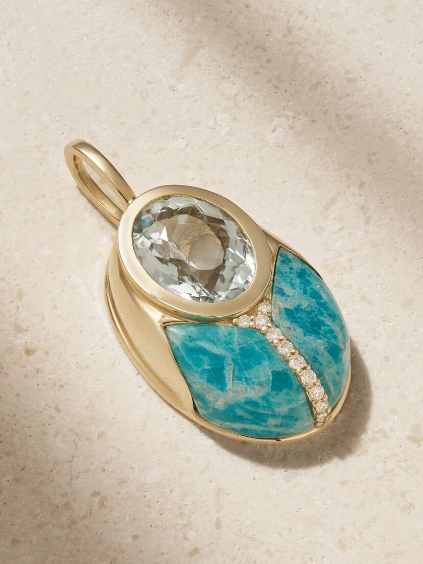 Mason and Books Big Love Bug 14-karat Gold Multi-stone Pendant