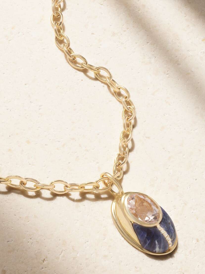 Mason and Books Love Bug 14-karat Gold, Sodalite And Diamond Necklace