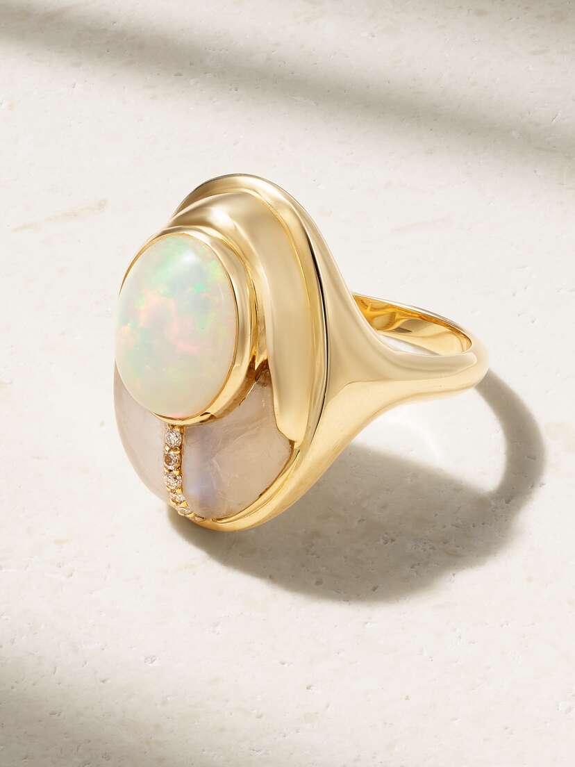 Mason and Books Love Bug 14-karat Gold Multi-stone Ring