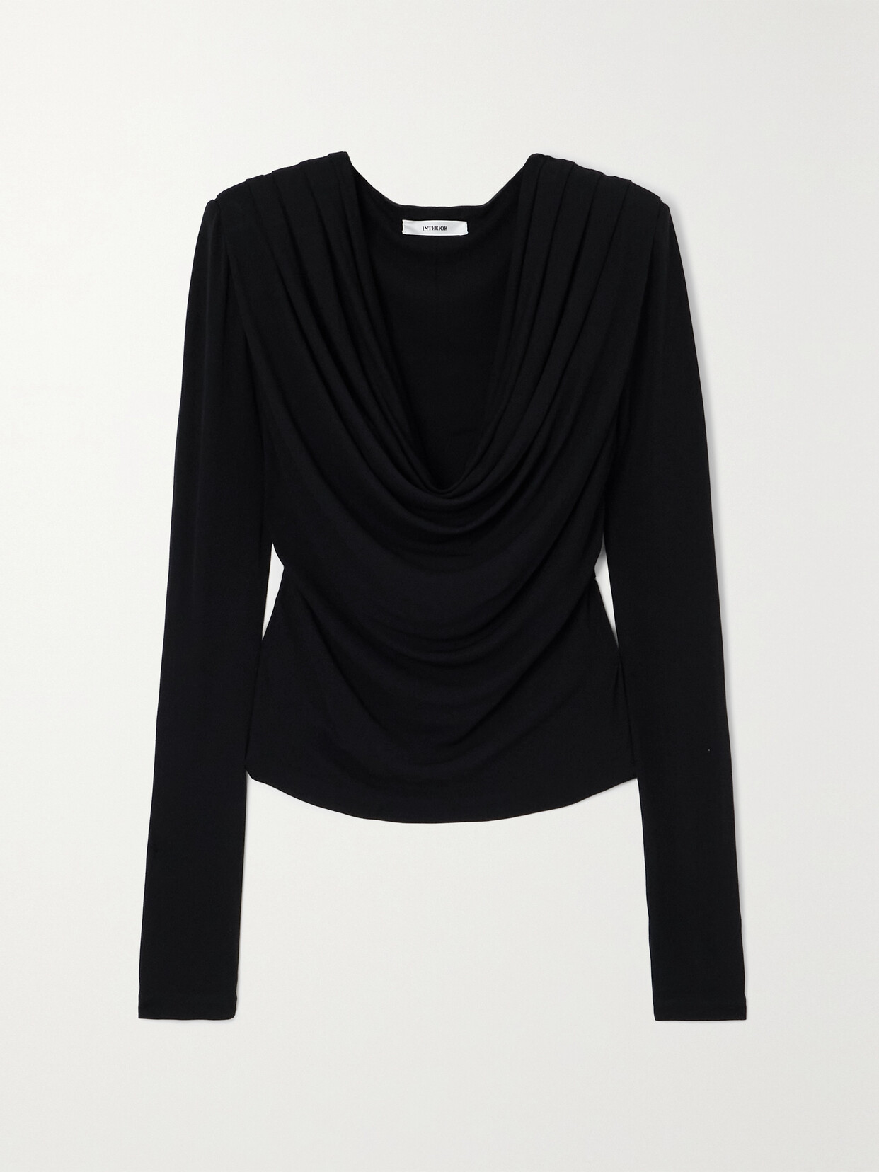 Interior - The Carla Draped Jersey Top - Black