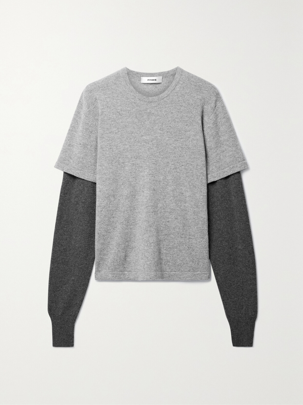 Interior - The Ago Layered Cashmere Sweater - Gray