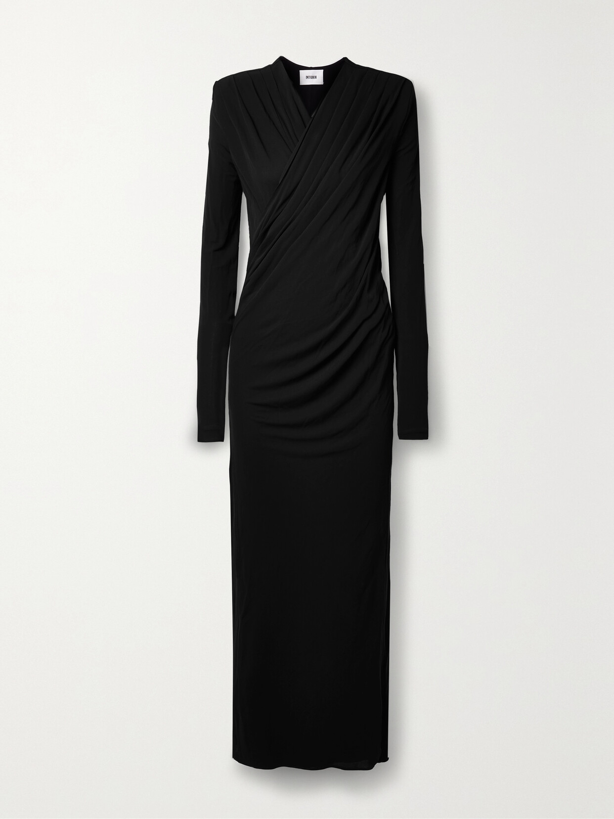 Interior - The Sloan Draped Crepe Maxi Dress - Black