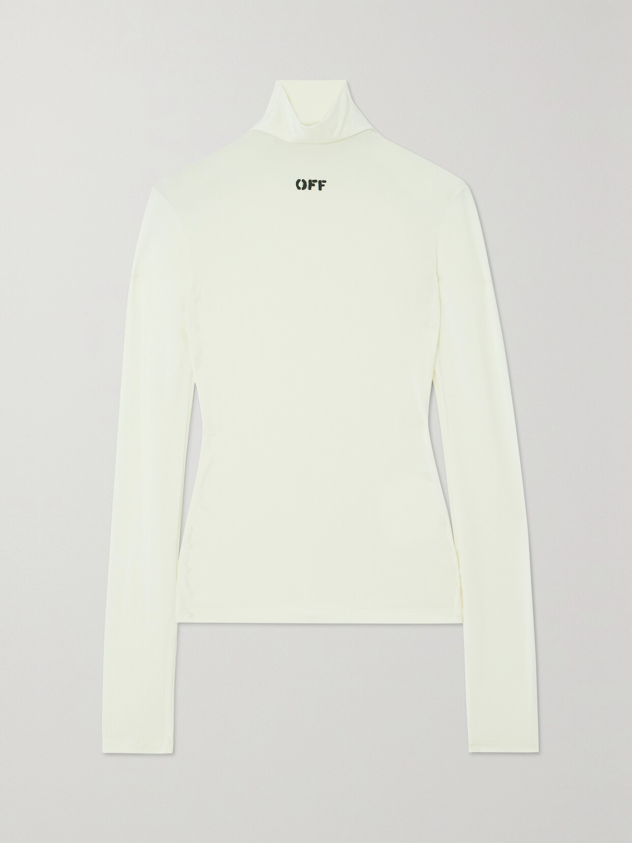 Off-White - Printed Stretch-jersey Turtleneck Top - IT40