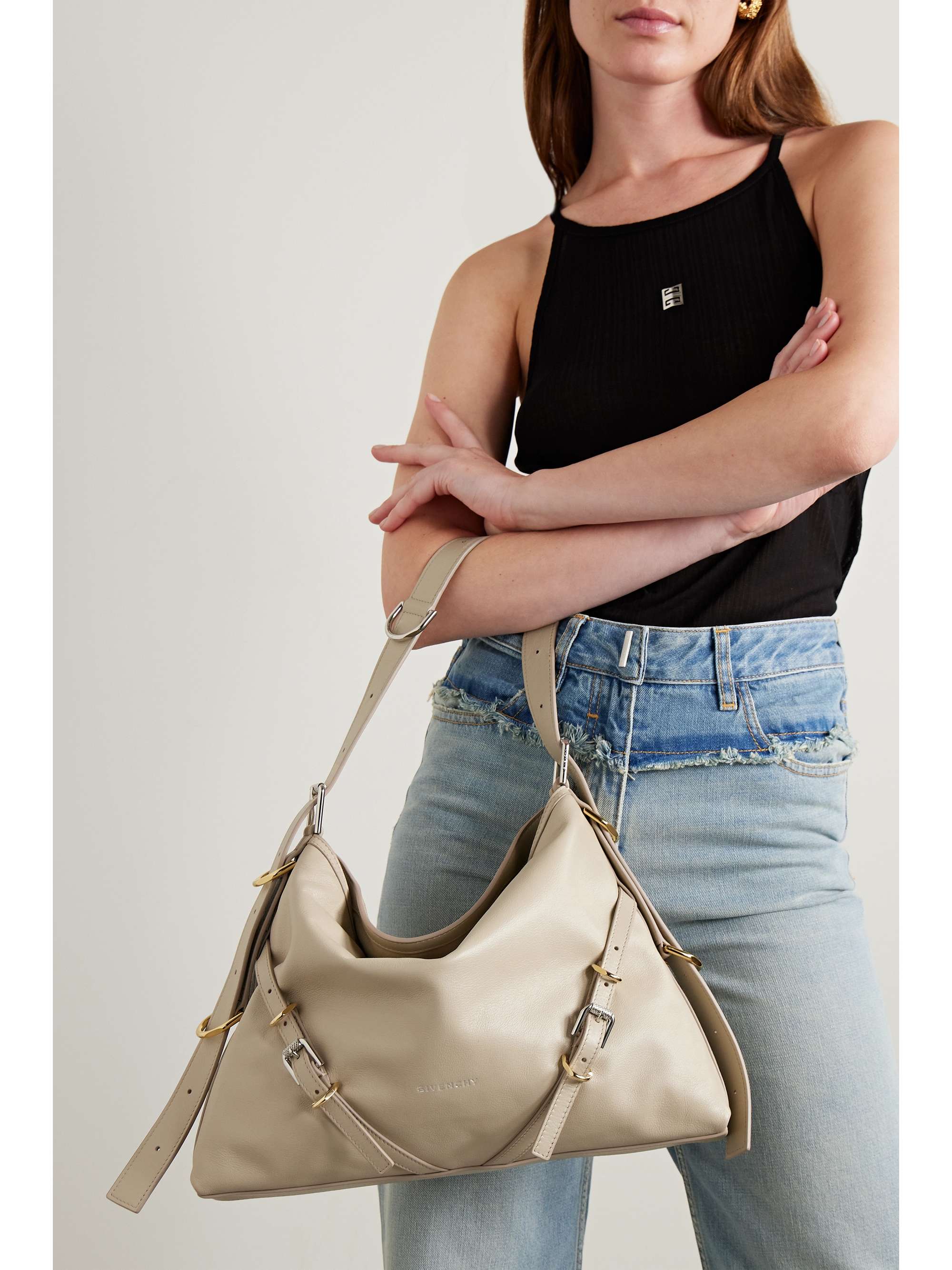 GIVENCHY Voyou medium textured-leather shoulder bag