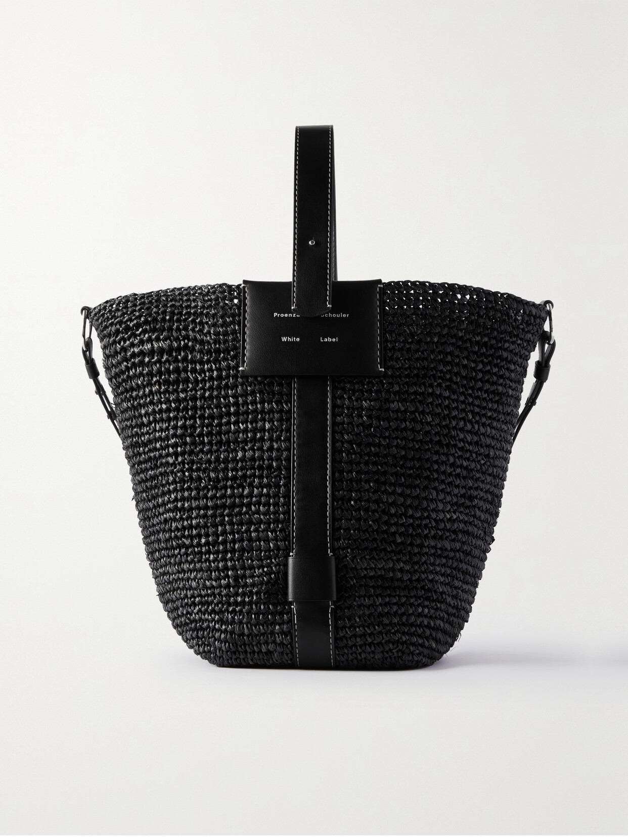 Proenza Schouler White Label - Sullivan Leather-trimmed Raffia Tote - Black