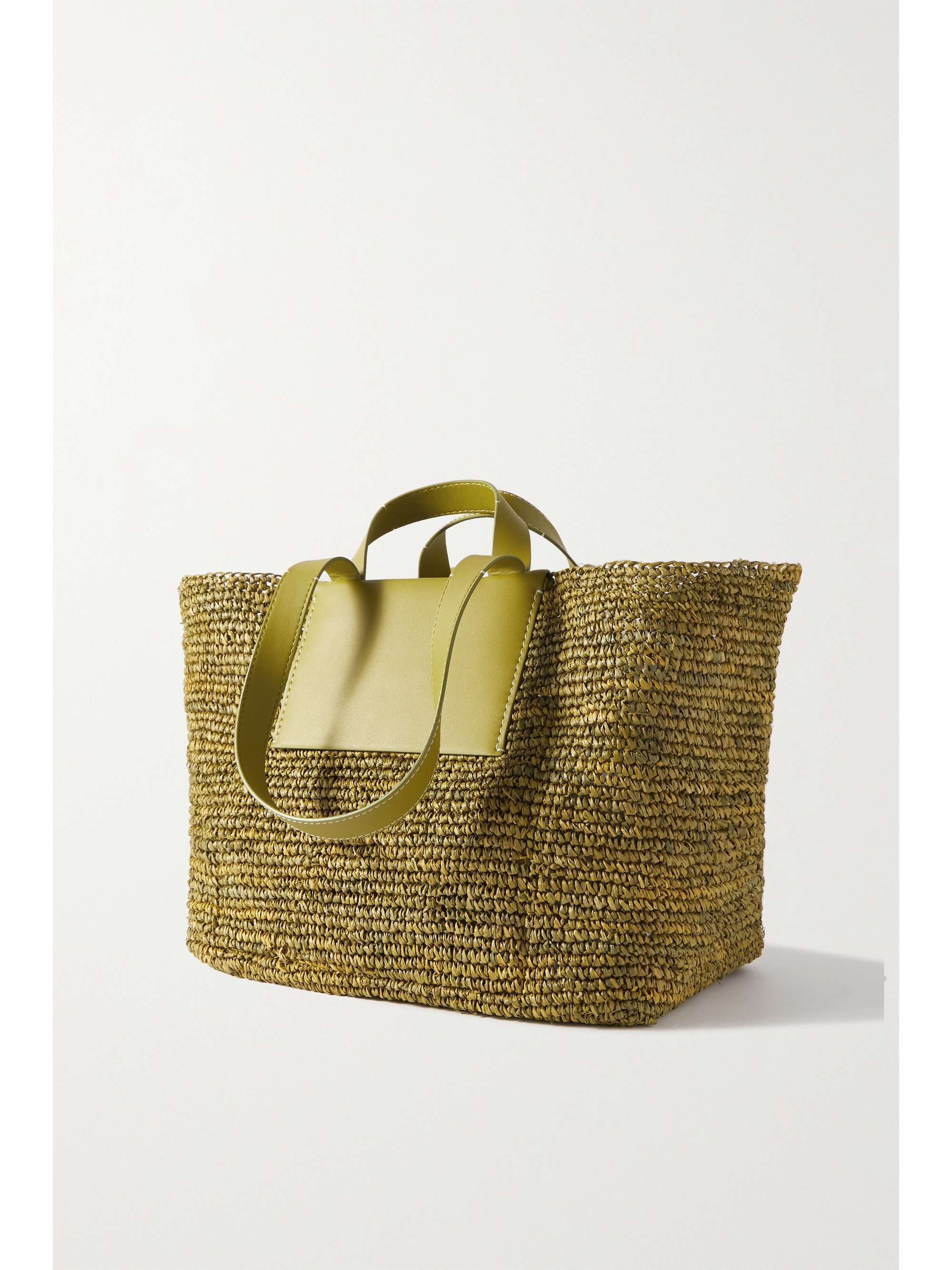 PROENZA SCHOULER WHITE LABEL Morris XL leather-trimmed raffia tote