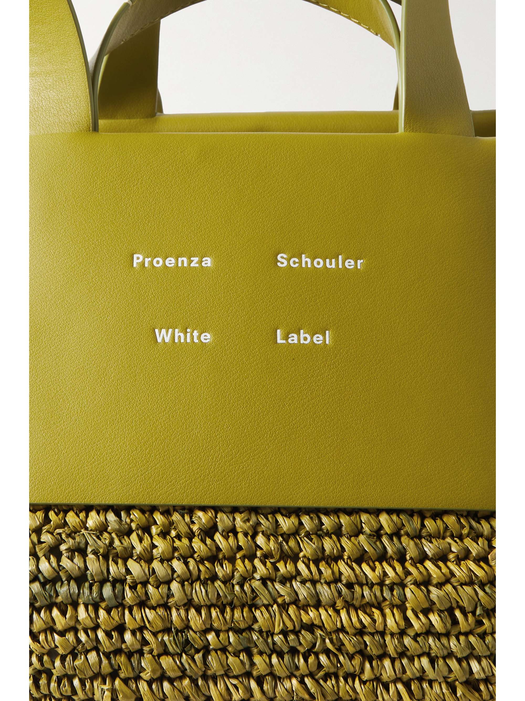 PROENZA SCHOULER WHITE LABEL Morris XL leather-trimmed raffia tote