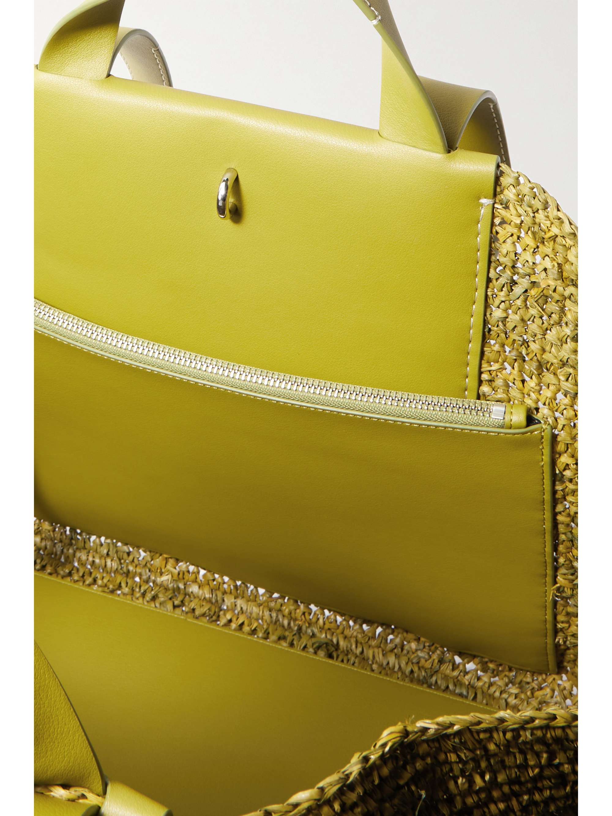 PROENZA SCHOULER WHITE LABEL Morris XL leather-trimmed raffia tote