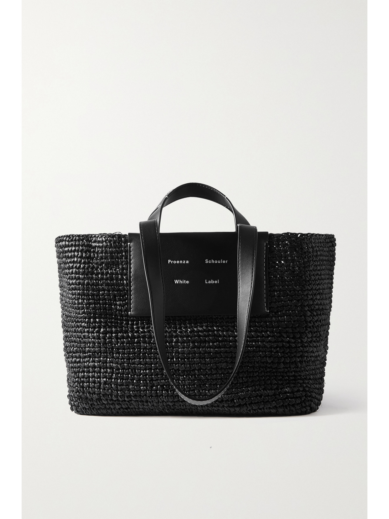 Proenza Schouler White Label - Morris Large Leather-trimmed Raffia Tote - Black