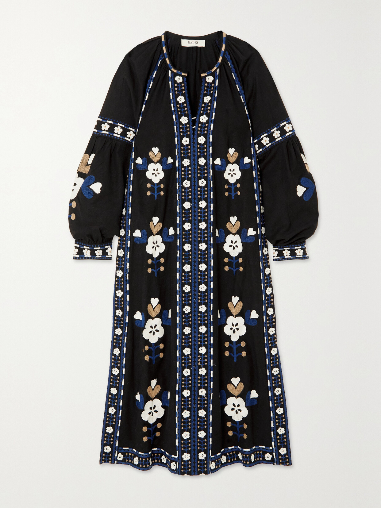 Sea Shaina Embroidered Cotton Midi Dress