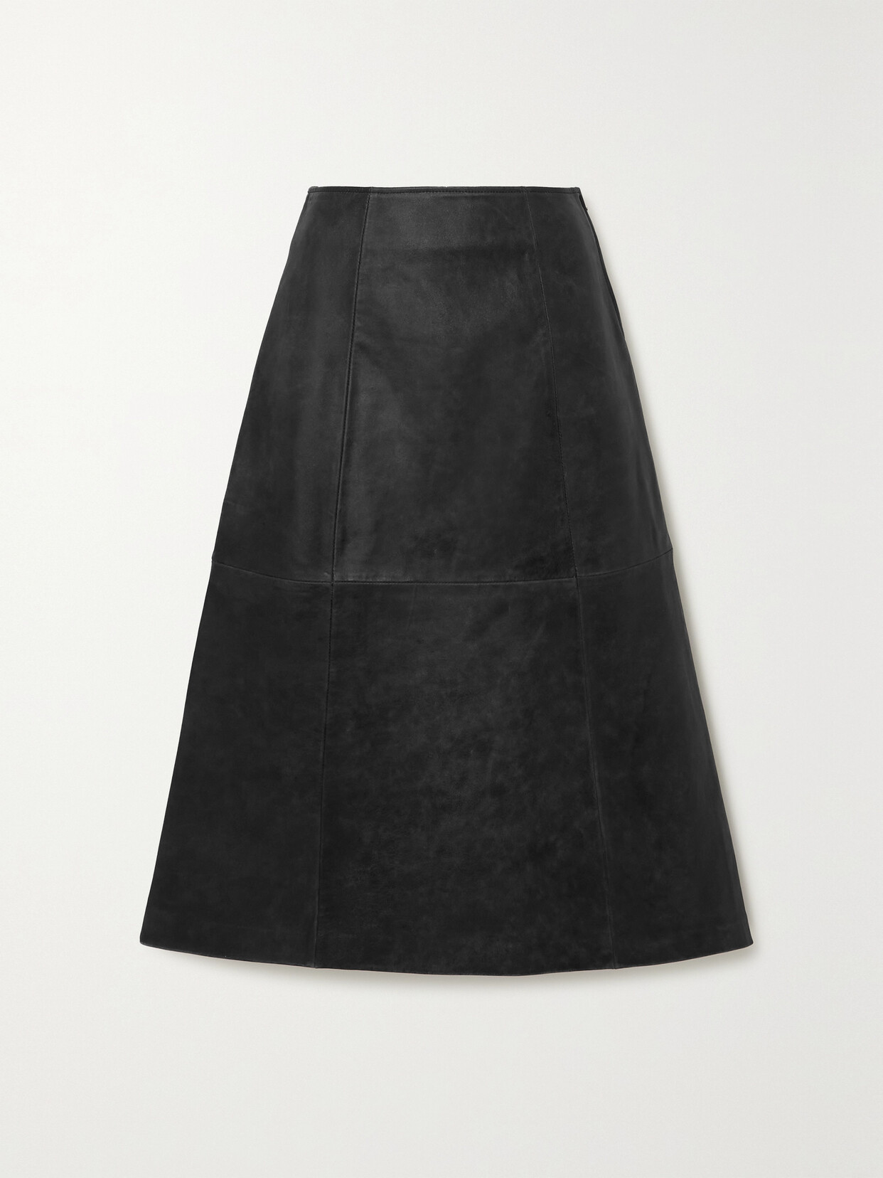 Sea - Andy Leather Midi Skirt - Black