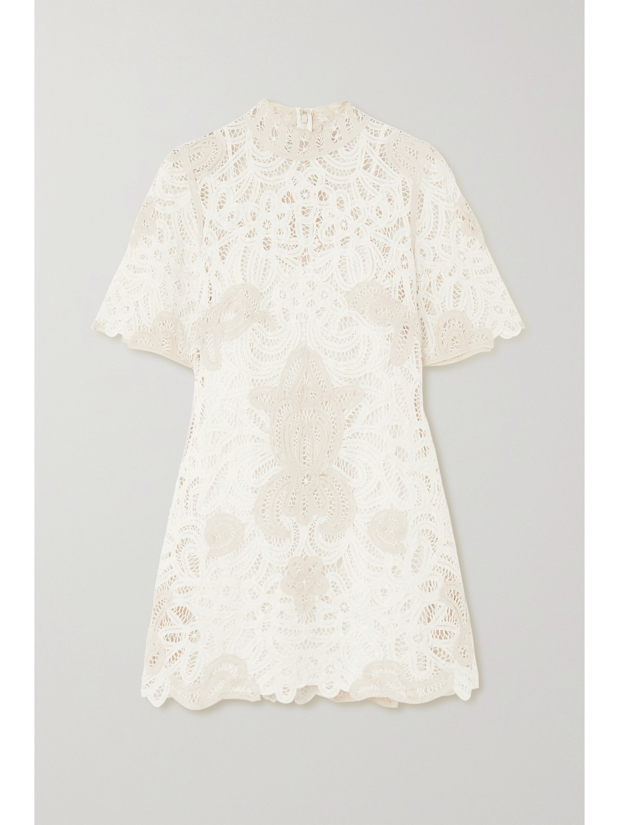 Sea - Branca Battenburg Cotton-lace Mini Dress - Cream