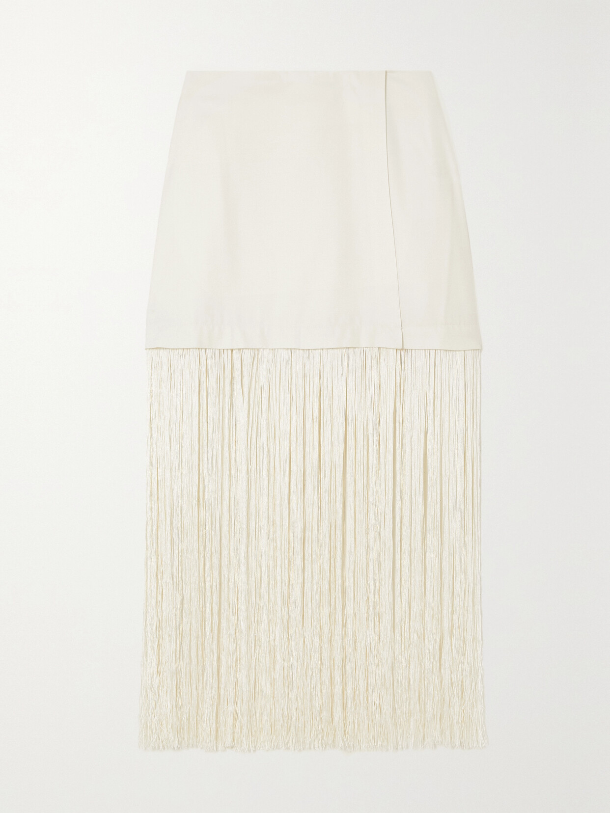 Sea Pari Fringed Crepe Skirt - Cream