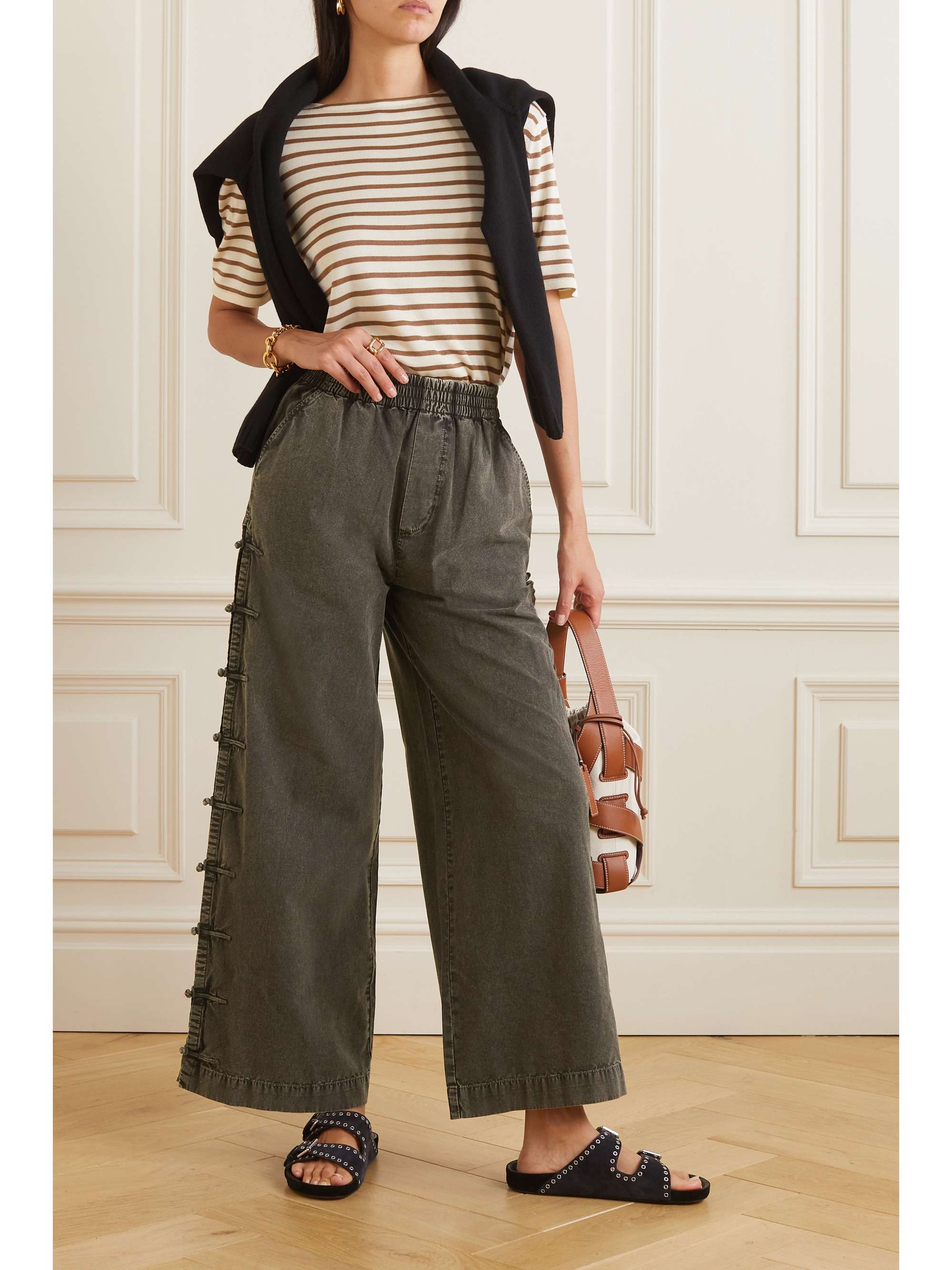 Wide leg canvas pants new arrivals