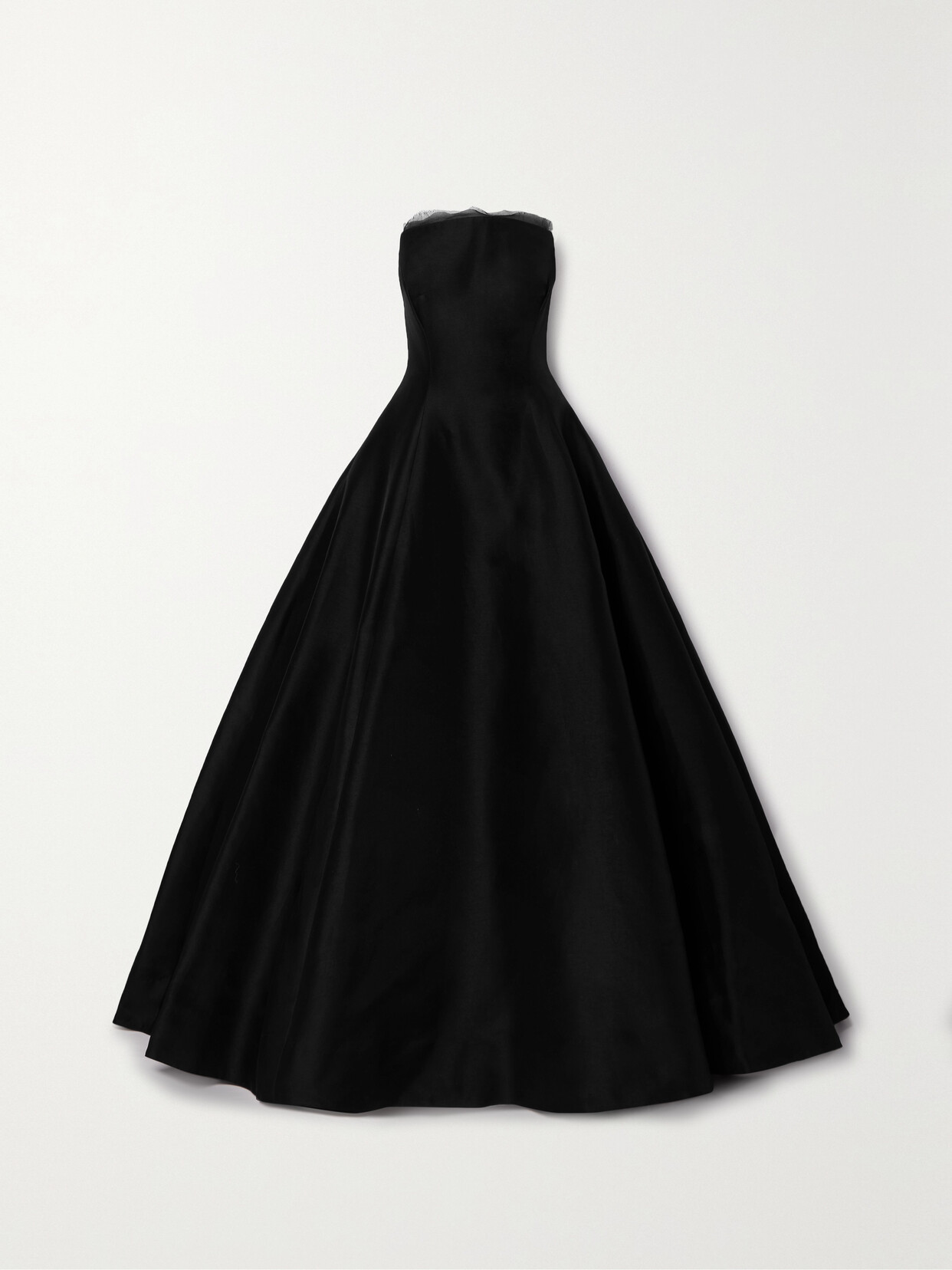 Jason Wu Collection - Strapless Chiffon-trimmed Cotton And Silk-blend Gown - Black